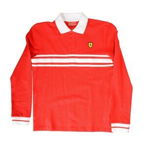 Scuderia Ferrari Boy "Cotton Piquet" Red Long Sleeve Polo Shirt 3/4 Years